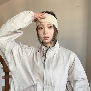 All-Color Ribbed Knit Plain Bandana Hairband