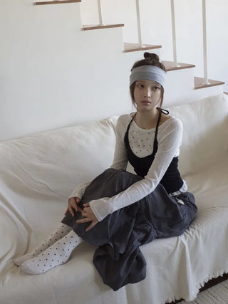 All-Color Ribbed Knit Plain Bandana Hairband