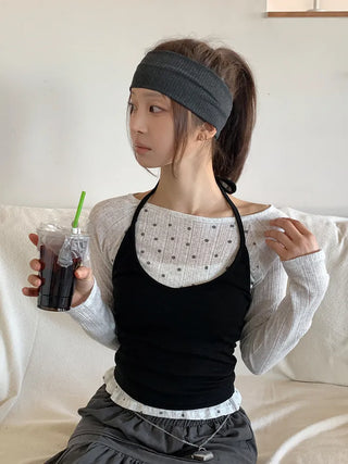 All-Color Ribbed Knit Plain Bandana Hairband
