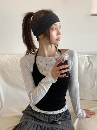All-Color Ribbed Knit Plain Bandana Hairband