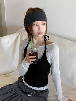 All-Color Ribbed Knit Plain Bandana Hairband