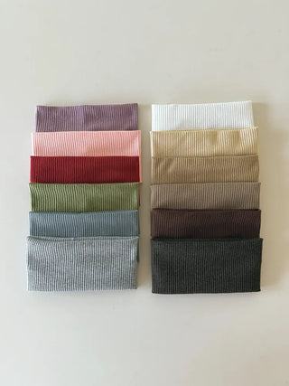 All-Color Ribbed Knit Plain Bandana Hairband