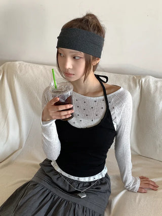 All-Color Ribbed Knit Plain Bandana Hairband