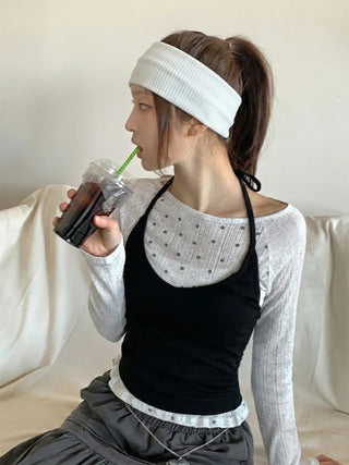 All-Color Ribbed Knit Plain Bandana Hairband