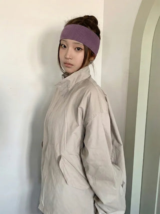 All-Color Ribbed Knit Plain Bandana Hairband