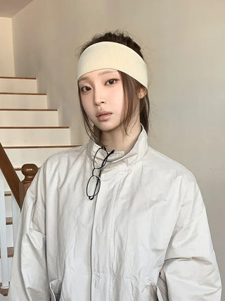 All-Color Ribbed Knit Plain Bandana Hairband