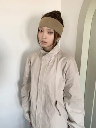 All-Color Ribbed Knit Plain Bandana Hairband