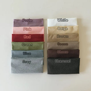 All-Color Ribbed Knit Plain Bandana Hairband