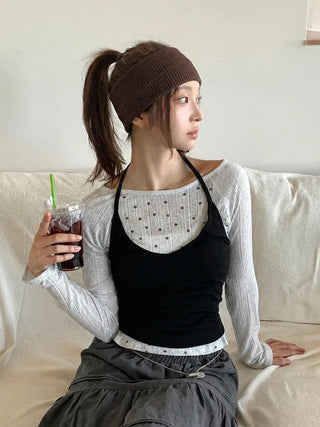 All-Color Ribbed Knit Plain Bandana Hairband