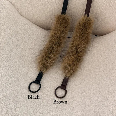 Loft Fur Buckle Ring Leather Long Belt