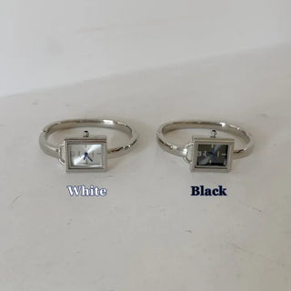 Square Slot Bangle Metal Analog Wristwatch