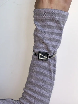Square Slot Bangle Metal Analog Wristwatch