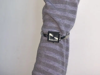 Square Slot Bangle Metal Analog Wristwatch