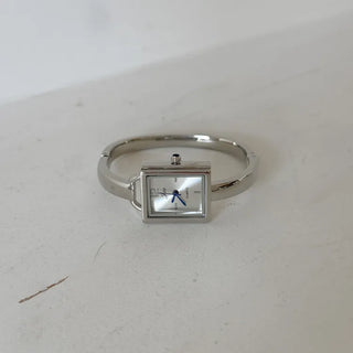 Square Slot Bangle Metal Analog Wristwatch