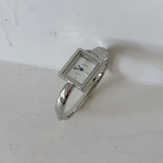 Square Slot Bangle Metal Analog Wristwatch