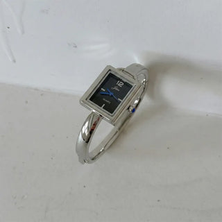 Square Slot Bangle Metal Analog Wristwatch