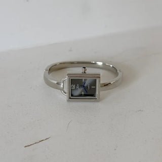 Square Slot Bangle Metal Analog Wristwatch