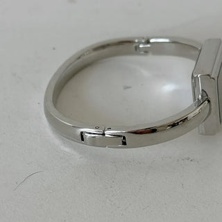 Square Slot Bangle Metal Analog Wristwatch