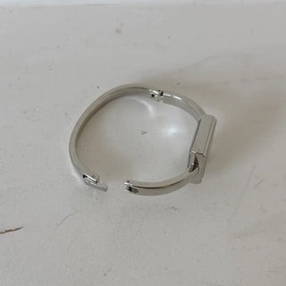 Square Slot Bangle Metal Analog Wristwatch