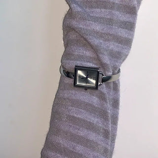 Square Slot Bangle Metal Analog Wristwatch