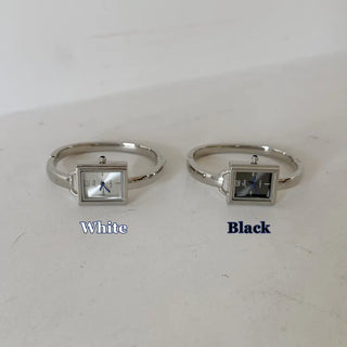 Square Slot Bangle Metal Analog Wristwatch