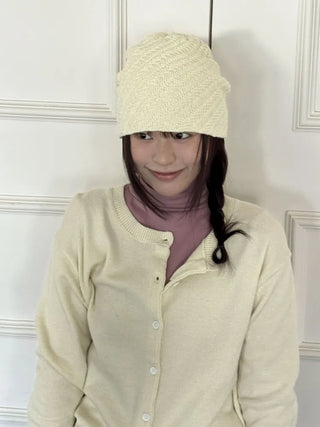 Sofmute Cable Knit Pattern Beanie Hat