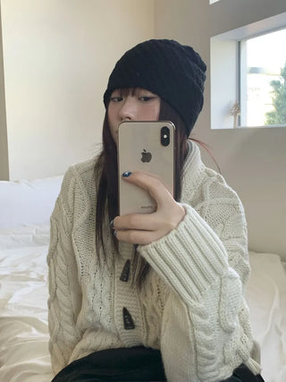 Sofmute Cable Knit Pattern Beanie Hat