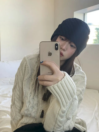 Sofmute Cable Knit Pattern Beanie Hat