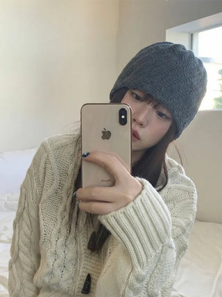 Sofmute Cable Knit Pattern Beanie Hat