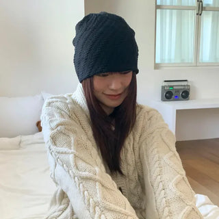 Sofmute Cable Knit Pattern Beanie Hat