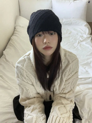 Sofmute Cable Knit Pattern Beanie Hat