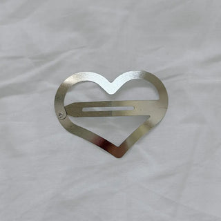 Big Heart Silver Hair Point Snap Hair Clip