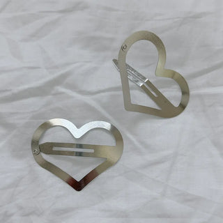 Big Heart Silver Hair Point Snap Hair Clip