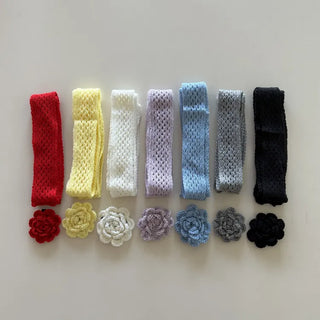 Flora Knit Punching Slim Long Scarf Tie Muffler