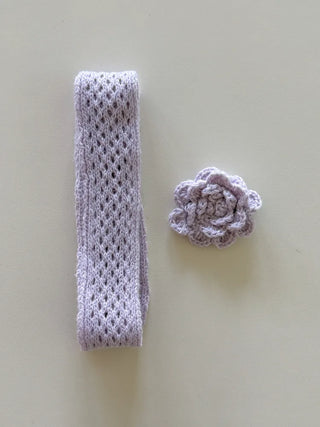 Flora Knit Punching Slim Long Scarf Tie Muffler