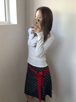 Flora Knit Punching Slim Long Scarf Tie Muffler