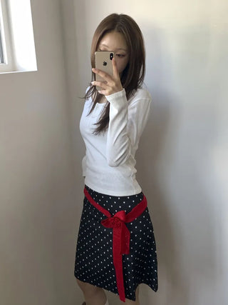 Flora Knit Punching Slim Long Scarf Tie Muffler