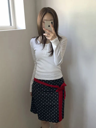 Flora Knit Punching Slim Long Scarf Tie Muffler