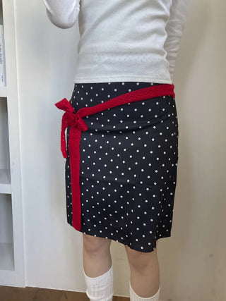 Flora Knit Punching Slim Long Scarf Tie Muffler