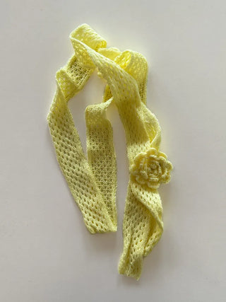 Flora Knit Punching Slim Long Scarf Tie Muffler