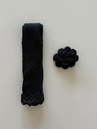 Flora Knit Punching Slim Long Scarf Tie Muffler