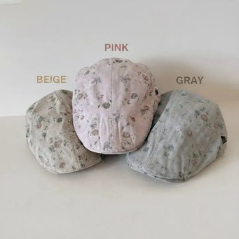 Vintage Floral Pattern Newsboy Cap/Hunting Cap Hat
