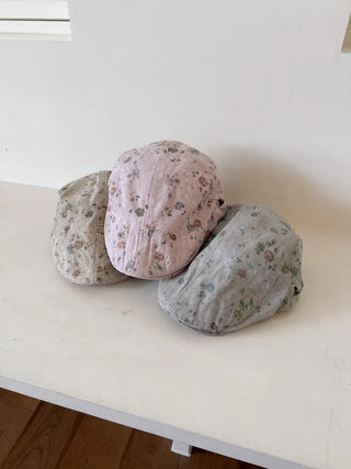 Vintage Floral Pattern Newsboy Cap/Hunting Cap Hat