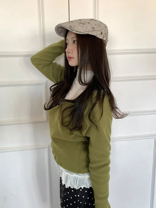 Vintage Floral Pattern Newsboy Cap/Hunting Cap Hat