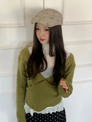 Vintage Floral Pattern Newsboy Cap/Hunting Cap Hat
