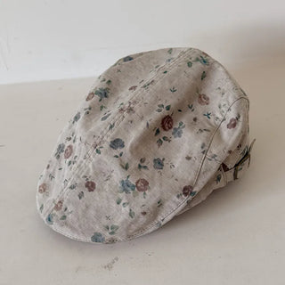 Vintage Floral Pattern Newsboy Cap/Hunting Cap Hat