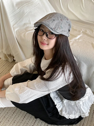 Vintage Floral Pattern Newsboy Cap/Hunting Cap Hat