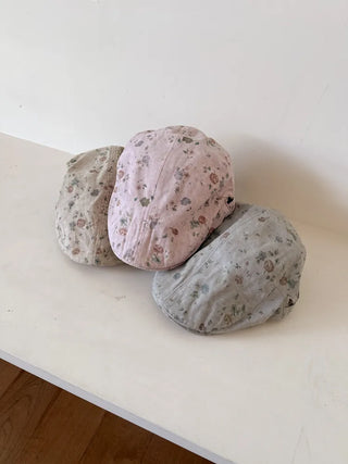 Vintage Floral Pattern Newsboy Cap/Hunting Cap Hat