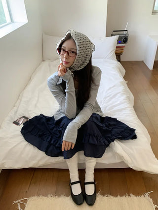 Striped Flower Hair Bandana Triangle Scarf