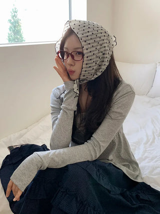 Striped Flower Hair Bandana Triangle Scarf